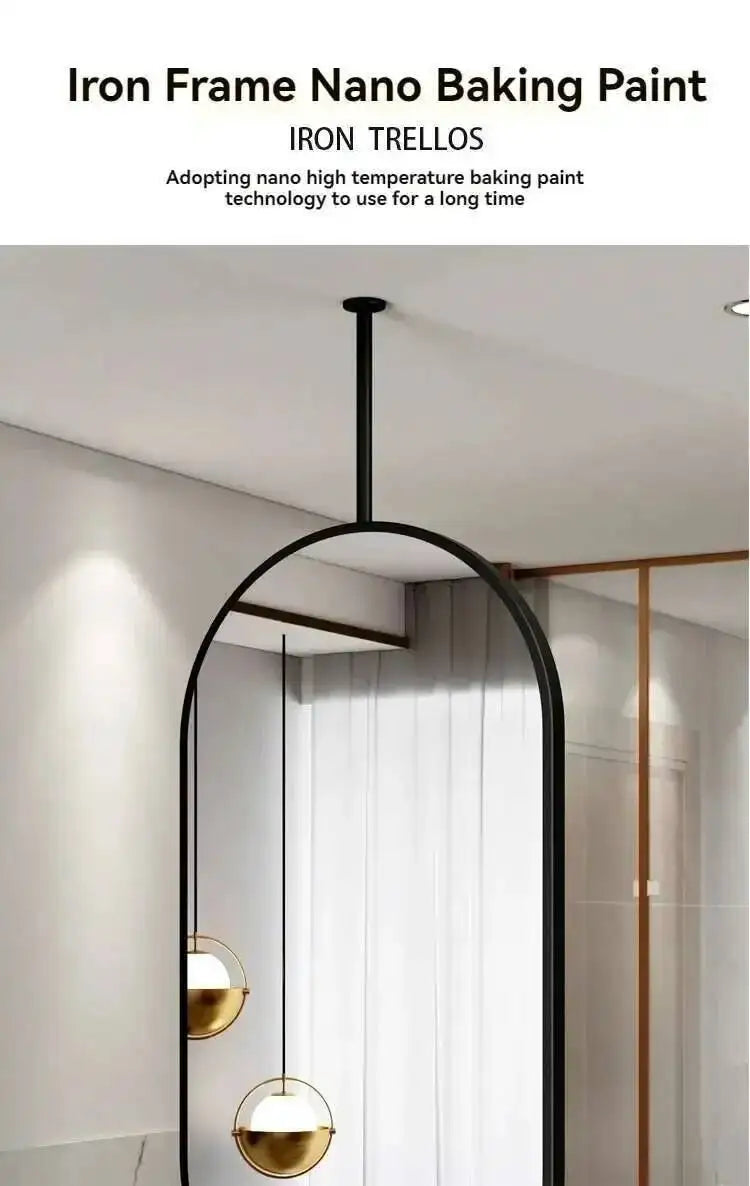 Miroir ovale de salle de bain en métal doré, miroir mural créatif avec LED, miroirs décoratifs, accessoires de décoration intérieure