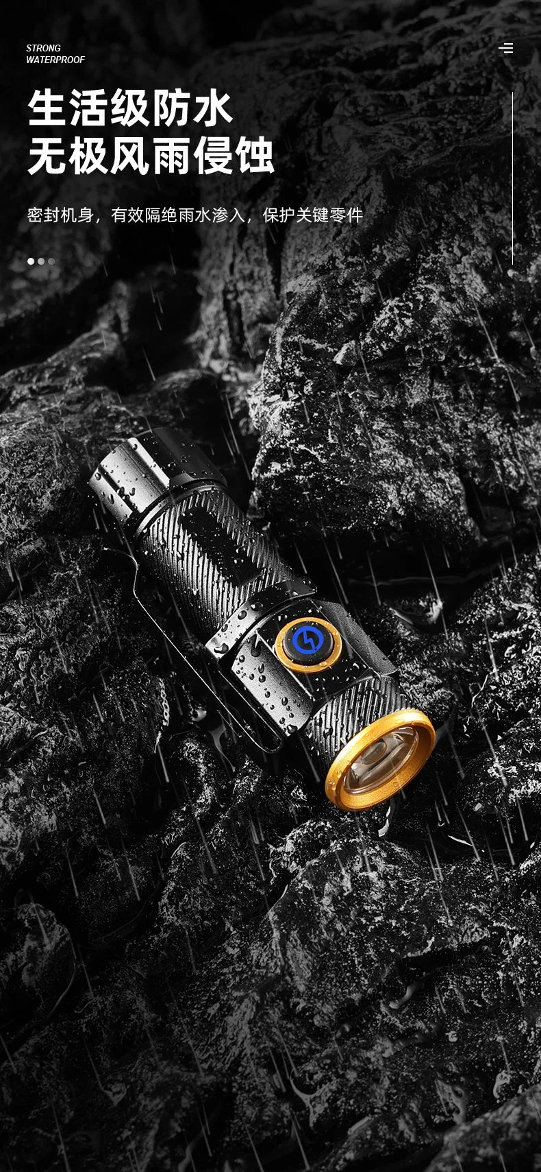 Mini Flashlight High power LED Palm Light Usb Rechargeable Pocket Outdoor Hiking Travel Home Magnet Work lamp Gift Small Torch
