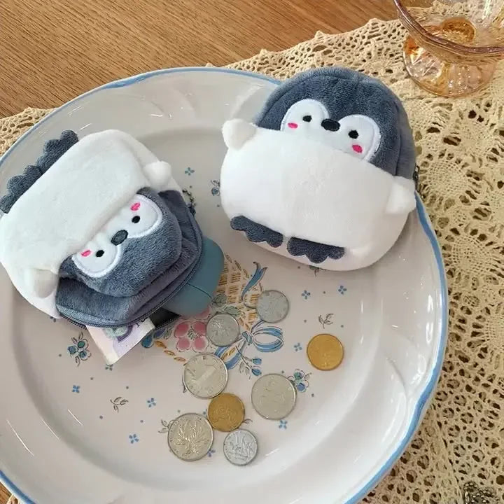 Cartoon Süße Schweinchen Geldbörse Kawaii Portemonnaie Weiche Plüsch Münztasche Schlüssel Kopfhörer Münz-Organizer Beutel Reißverschlusstasche Kindergeschenk