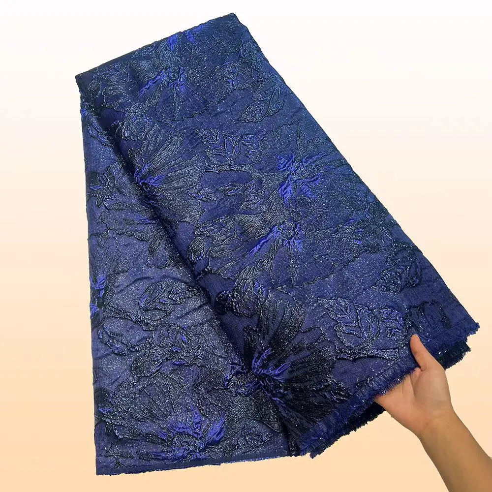 Hochwertiger Jacquard-Spitzenstoff 5 Yards Französischer Brokatstoff
