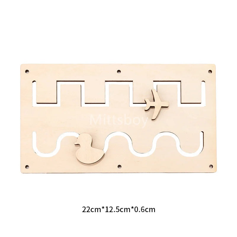 DIY Busy Board Montessori Lernspielzeug Tier Rutsche Reißverschluss Nummer Buchstabe Wolke Holzchip Grafikzuordnung Holzteile Geschenke