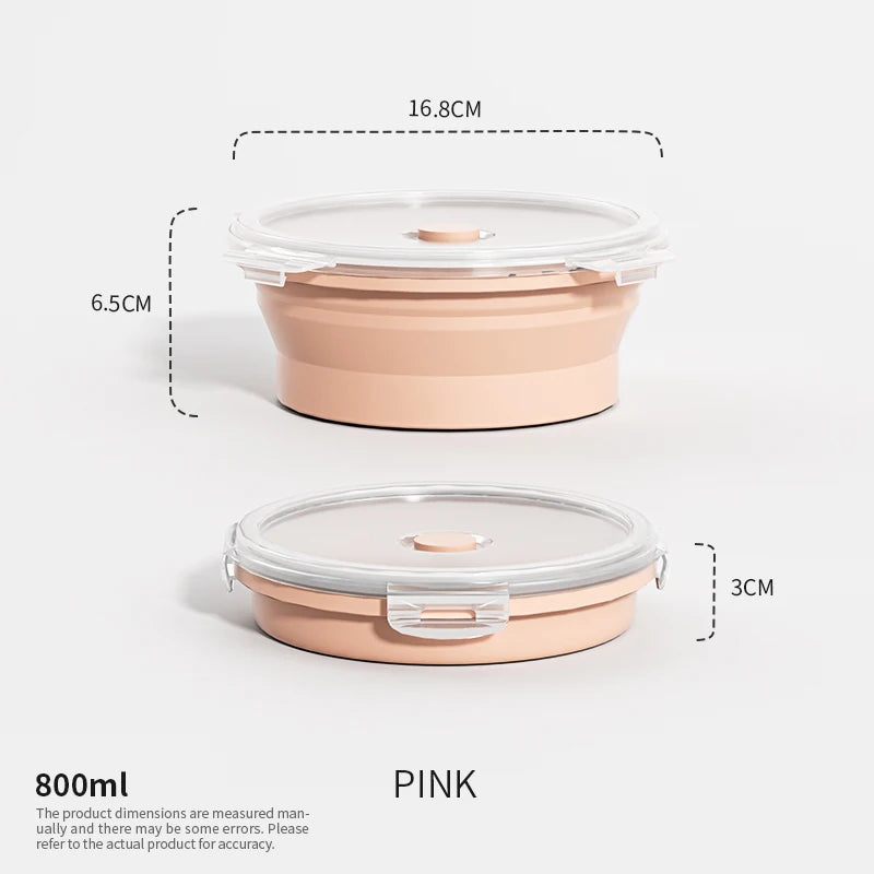 Boîtes de Conservation Alimentaire Pliables Boîte à Repas en Silicone avec Couvercle Bols Alimentaires Boîte à Repas Empilable pour Cuisine et Congélateur