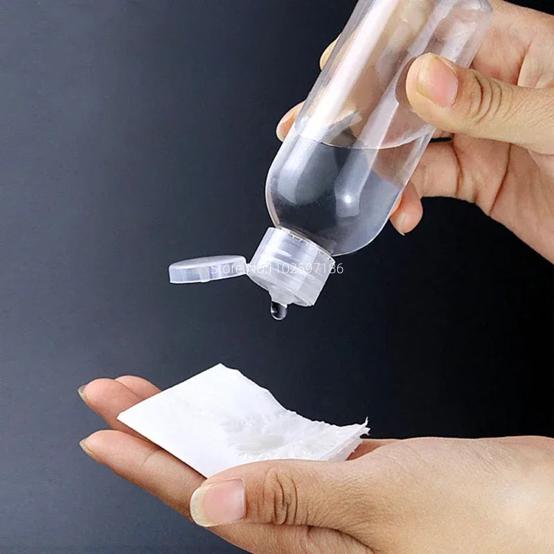 Lot de 30/50/100 flacons compressibles en plastique de 5 à 120 ml avec bouchon à clapet, en PET, pour lotion, shampoing, échantillons cosmétiques, flacons de voyage