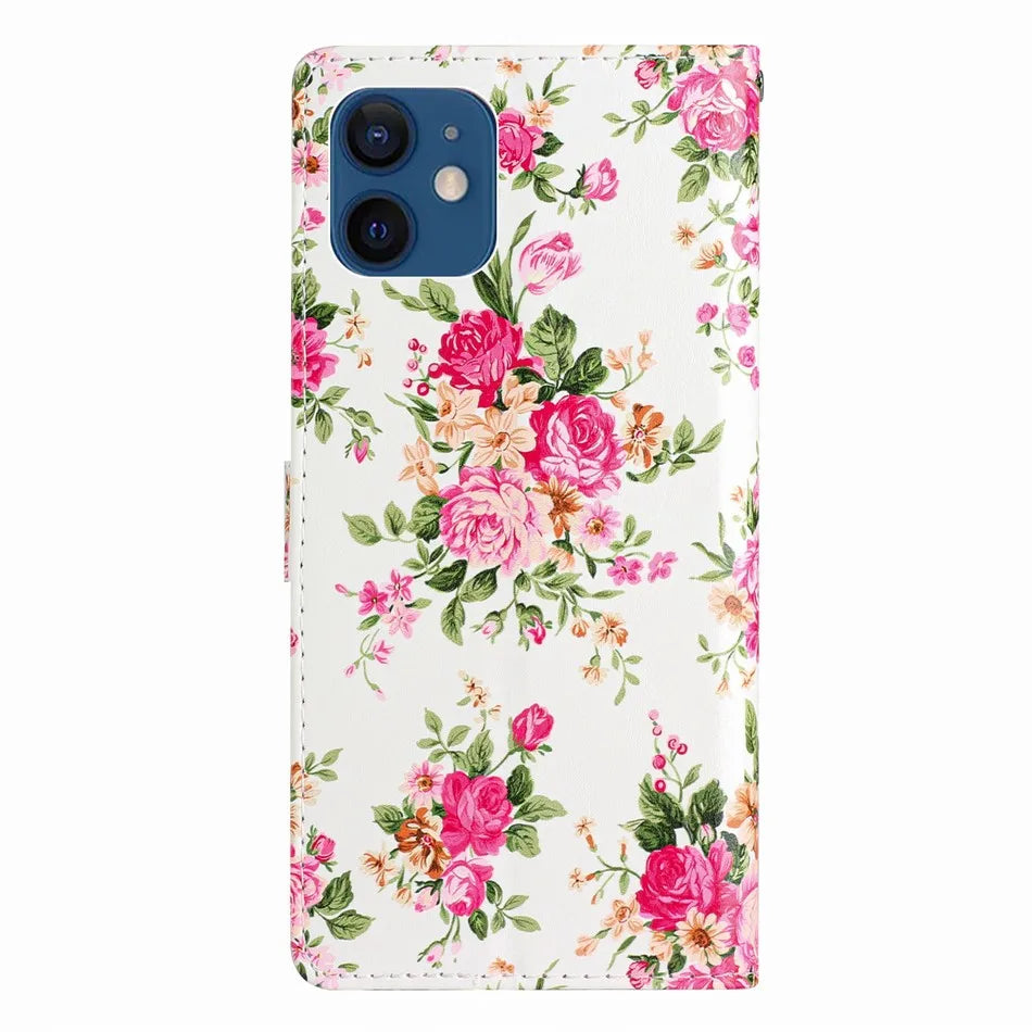 Joli étui à fleurs peintes pour Samsung Galaxy A03 A04S A05 A05S A06 A13 A14 A16 A23 A24 A25 A34 A35 A36 A52S A53 A54 A55 5G Coque
