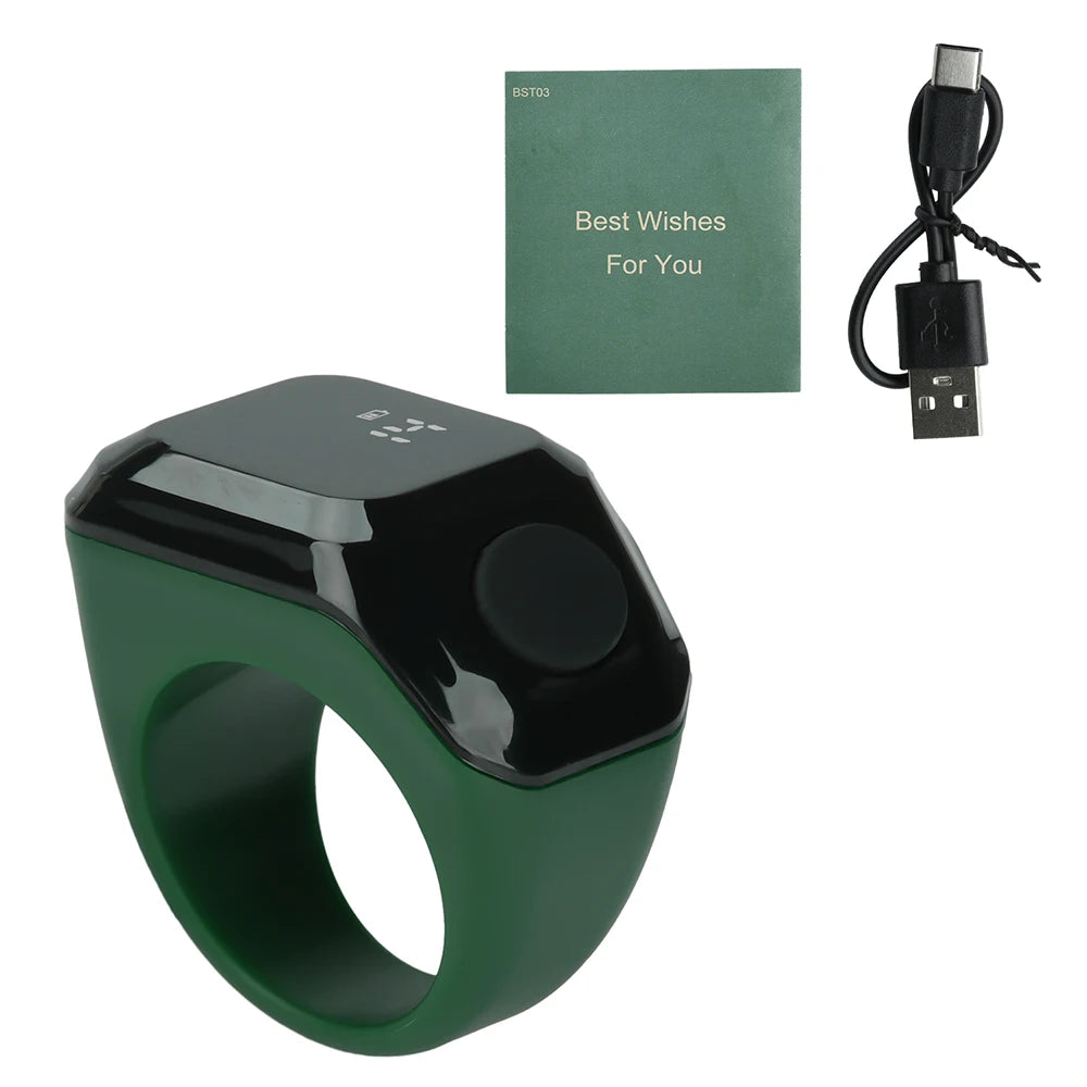 Tragbarer Bluetooth Zählordner Zeiterinnerung Digitalanzeige Zähler Smart APP Ringzähler Tragbarer Tasbih Zikr Ring Misbah