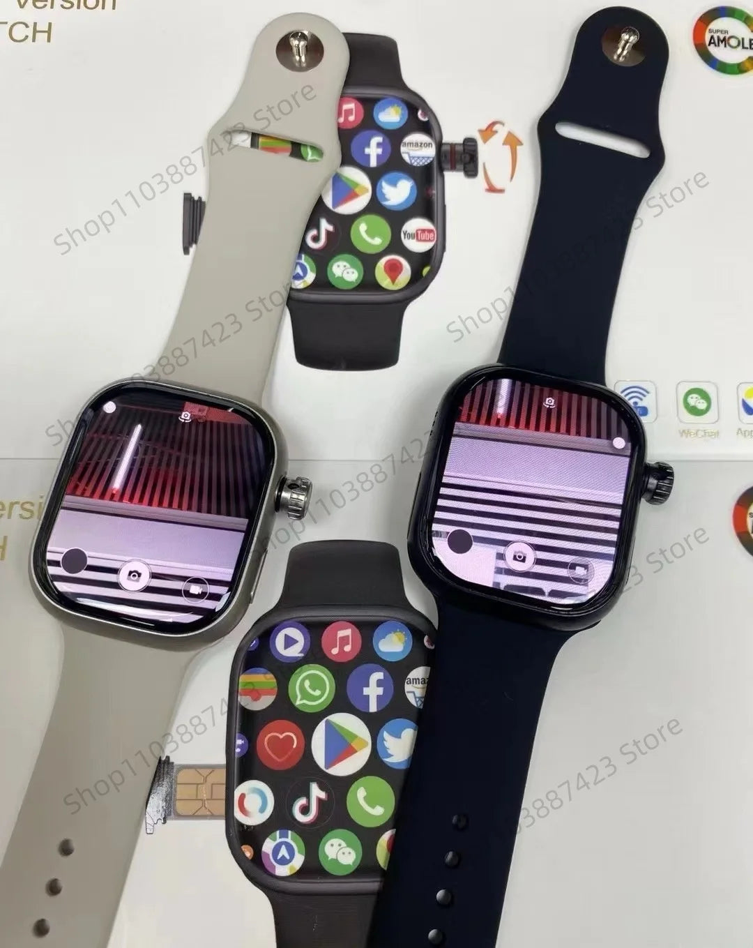 CD99 Uhr X 5G Smartwatch 2,29 Zoll AMOLED 5G LTE Smartwatch mit 180° drehbarer Kamera GPS WiFi SIM-Kartensteckplatz Gesundheitsüberwachung