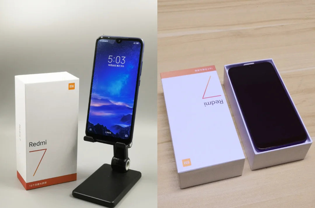 Xiaomi Redmi 7 Handy mit Handyhülle, Dual-SIM-Steckplatz Handy Android Dual-Kamera gebrauchtes Handy