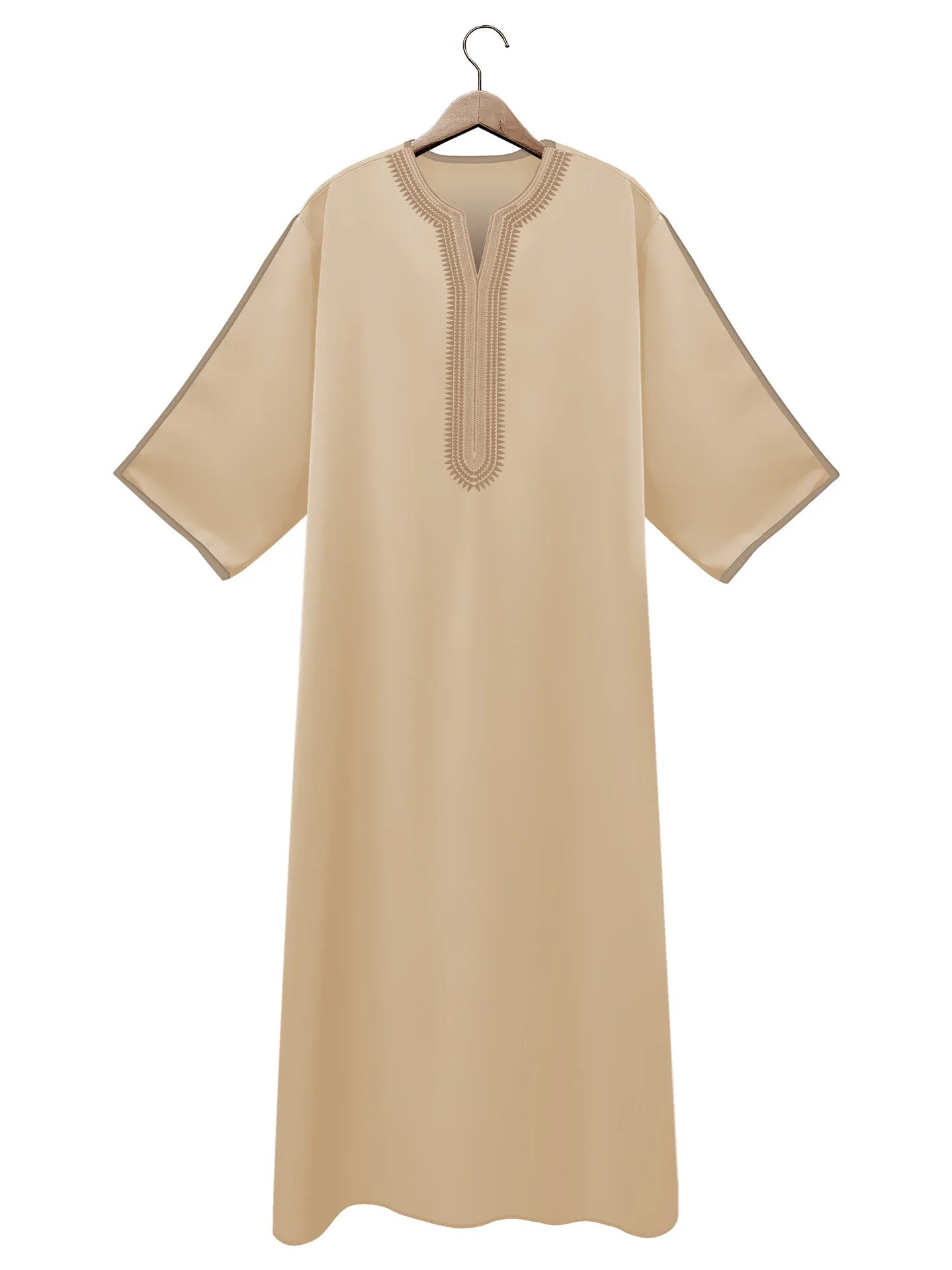 Nouvelle Abaya Musulmane Homme 2026 Robe Islamique Saoudienne Caftan Longue Robe Homme Marocain Thobe Jubba Uni Décontracté Brodé Caftan
