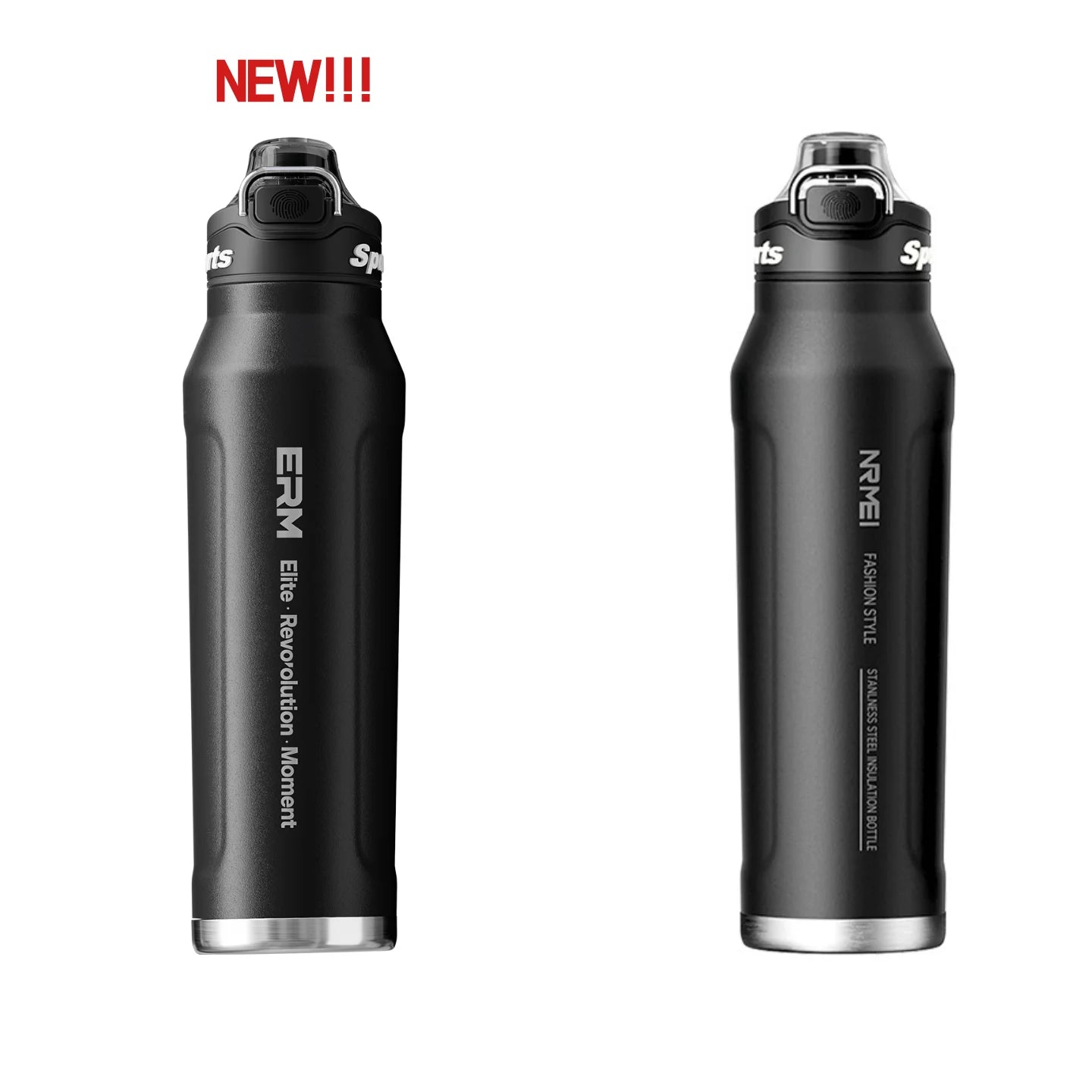 Bouteille d'eau isotherme chaude et froide en acier inoxydable, double paroi portable avec poignée, tasse de sport d'extérieur