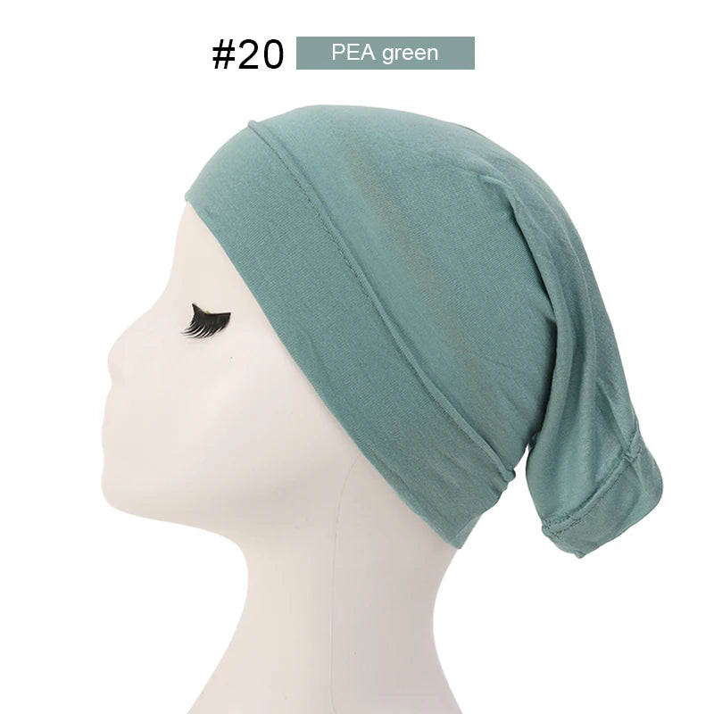 Bonnet Hijab Musulman Turban Foulard Coton Modal Voile Uni Casquette Sous Écharpe Musulmane Femme Foulard Turban Hijabs Chapeau Islamique