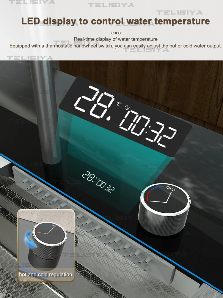 Stainless Steel Kitchen Sink Multifunctional Digital Display Waterfall Large Single Slot With Rack For Knife Wash Dish Basin