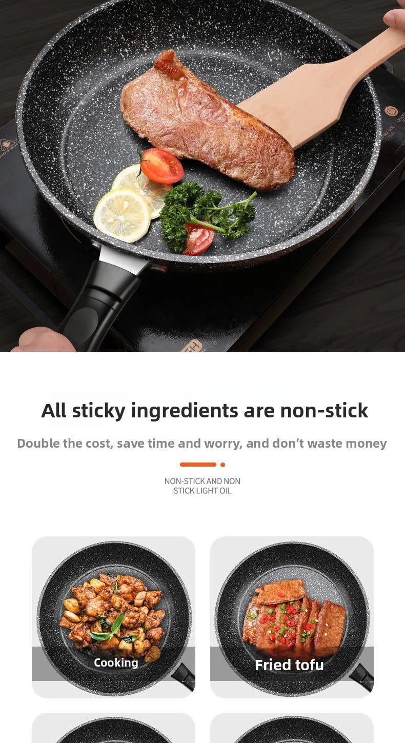 Mafestone Poêle Ménagère à Faible Fumée, Poêle à Crêpes, Poêle Plate pour Steaks, Poêle Antiadhésive Universelle pour Cuisinière