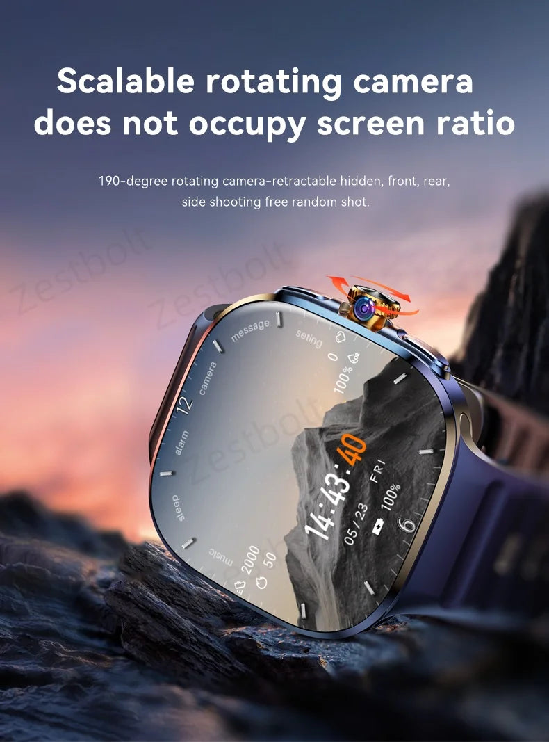 Nouvelle montre connectée M99 5G version cellulaire, écran Amoled 2,4 pouces plus grand, Android 10, avec caméra rotative et emplacement pour carte SIM, Wi-Fi