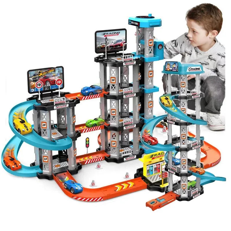 Race Track Car Ramp Toy Educational Game For Boys Children Racing Gliding Track Toys Puzzle Gliding Rail Car Park Toy