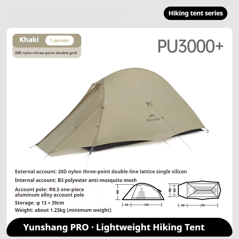 Naturehike Cloud Up Pro Tent 1/2/3 Person Lightweight 20D Nylon Waterproof Outdoor Camping Hiking Backpacking Ultralight Tent