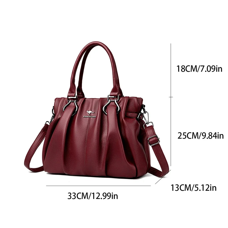 Sac cabas décontracté en cuir véritable, sacs à main de luxe pour femmes, sacs à main de marque, sacs à main en cuir souple de haute qualité pour le travail