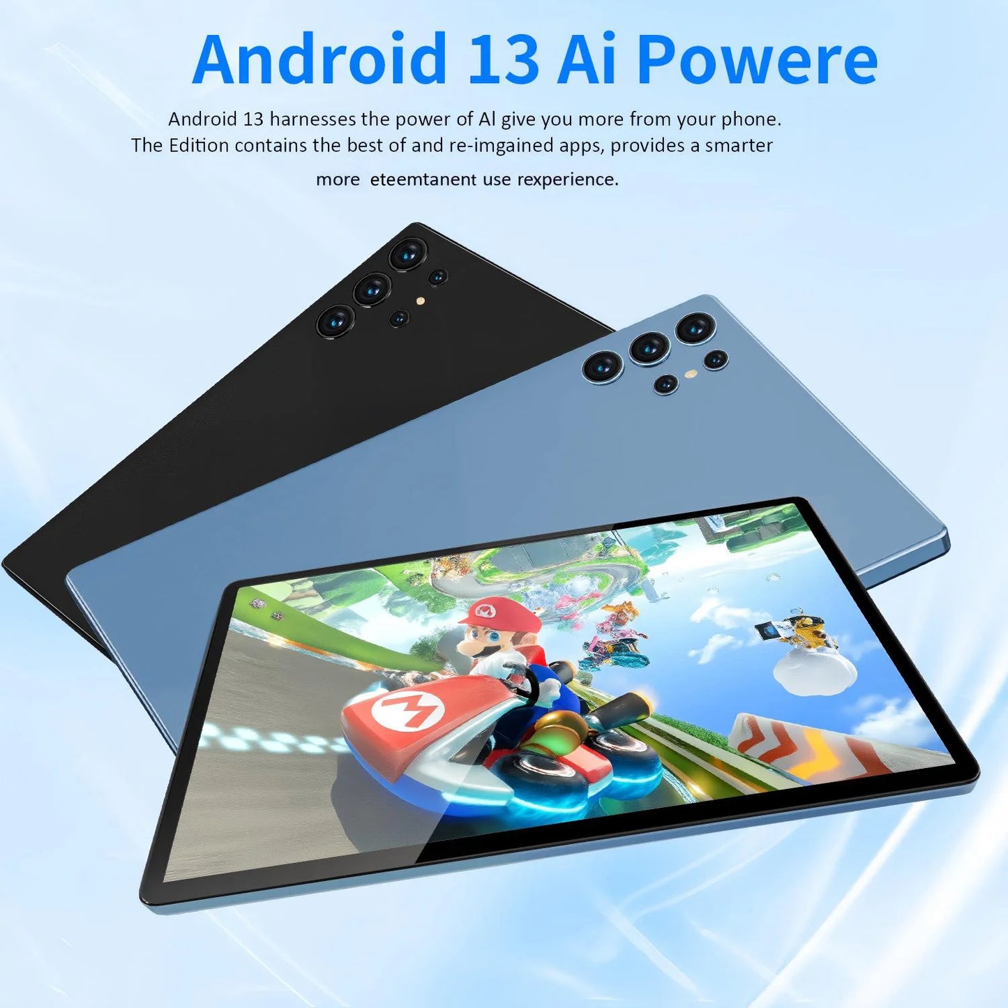 Tablette Android 10,1 pouces 2025, nouvelle version améliorée, écran HD, Octa Core, 4 Go RAM, 64 Go ROM, double appel téléphonique, Wi-Fi, Google Play Tablet PC