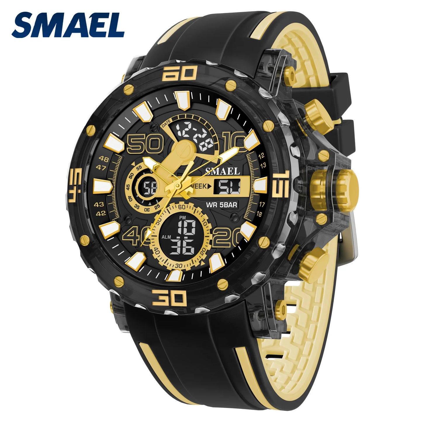 Montres Militaires Hommes Montre 2025 Nouvelle 50M Étanche Chronomètre Alarme Lumière LED Montres Digitales 8136 Montre Sport Homme