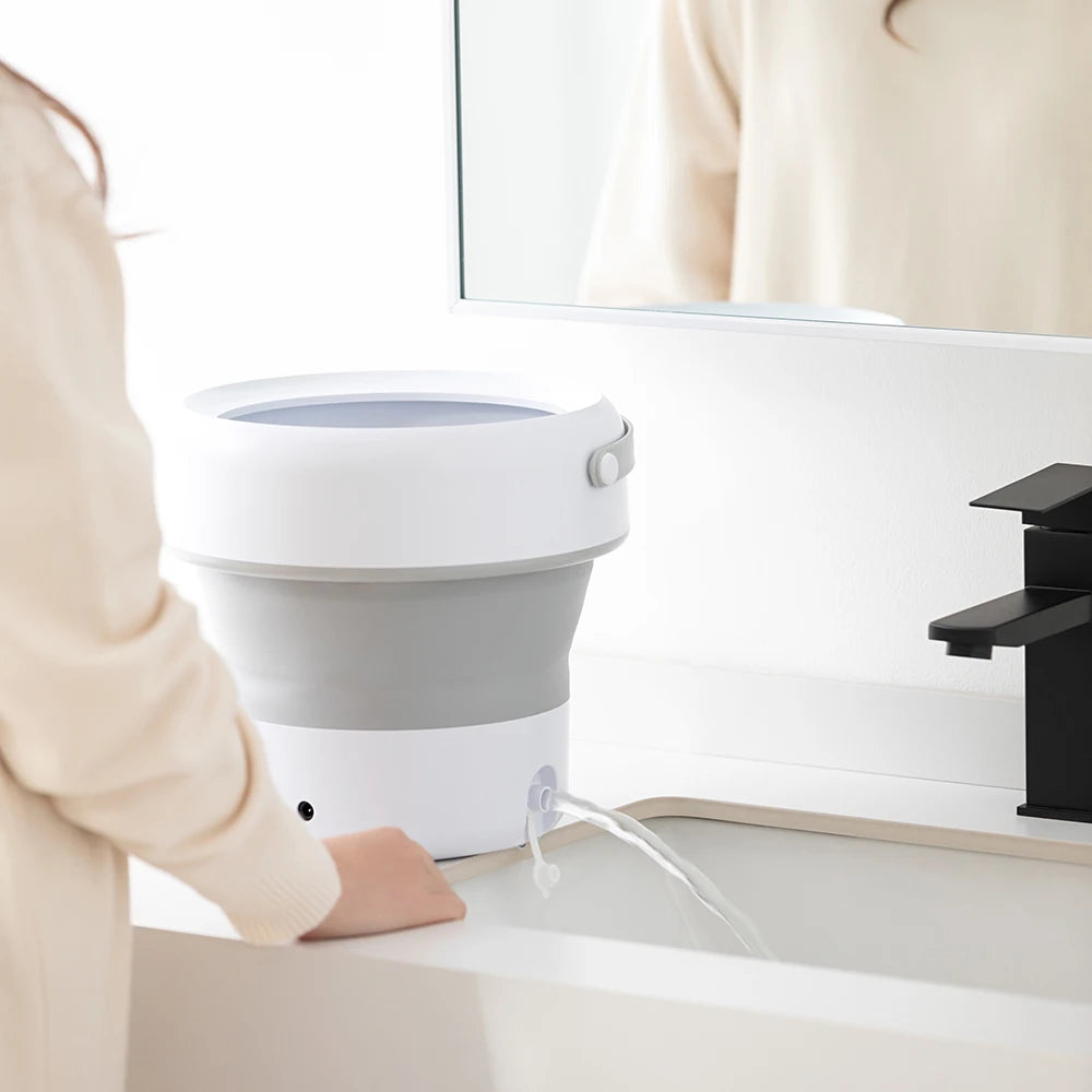 6L 11L Faltbare tragbare Waschmaschine mit Schleudertrockner für Kleidung, Reisen, Zuhause, Ultraschall-Unterwäsche, Socken, Mini-Waschmaschine 110V 220V