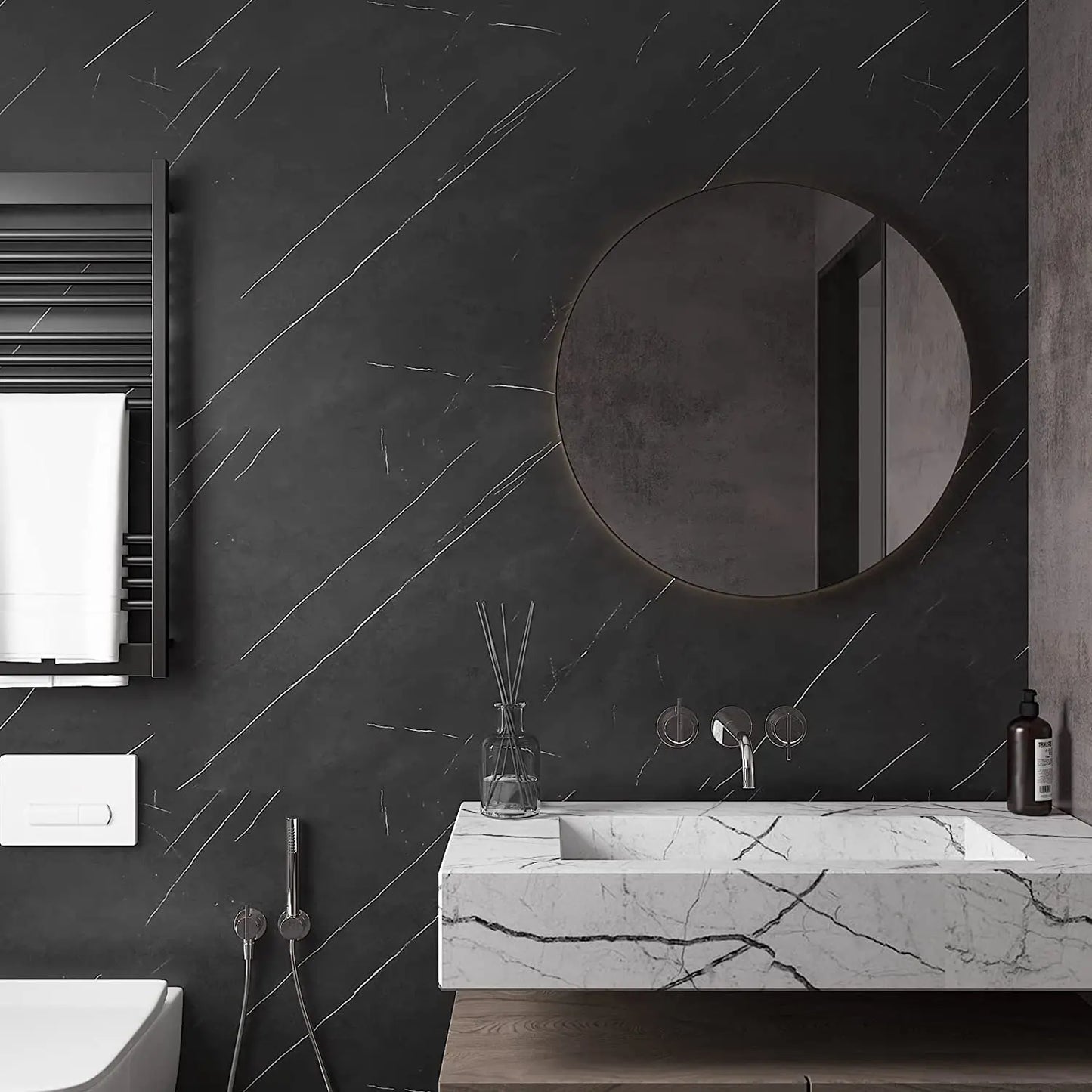 40cm Wide Matte Thick Self-Adhesive Contact Paper Waterproof Marble Wallpaper Furniture Kitchen Countertop Rock Wall Stickers