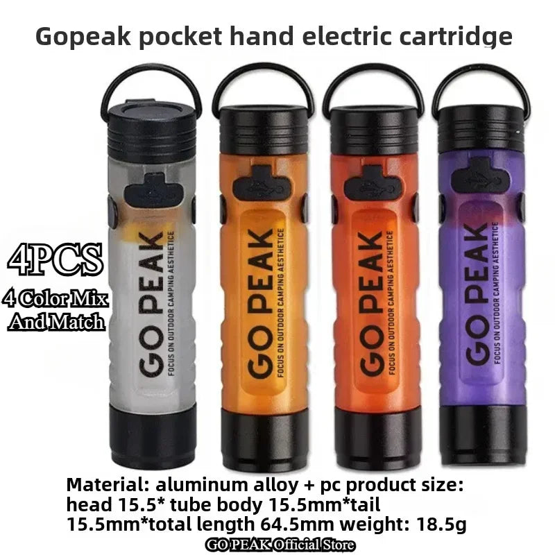 GO PEAK Starke, leichte Mini-Taschenlampe, lange Akkulaufzeit, Kappen-Schlüssel-Clip-Licht, wiederaufladbare magnetische Haken-LED-Nacht-Taschenlampe