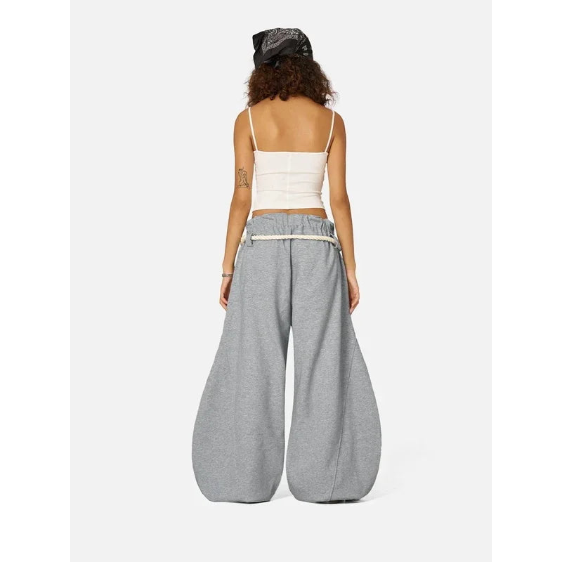 2025 Neue weite Knife Pants, fließend, Street Dance, American Hip Hop, Herbst/Winter Design, Damen locker geschnittene Freizeit-Sporthose