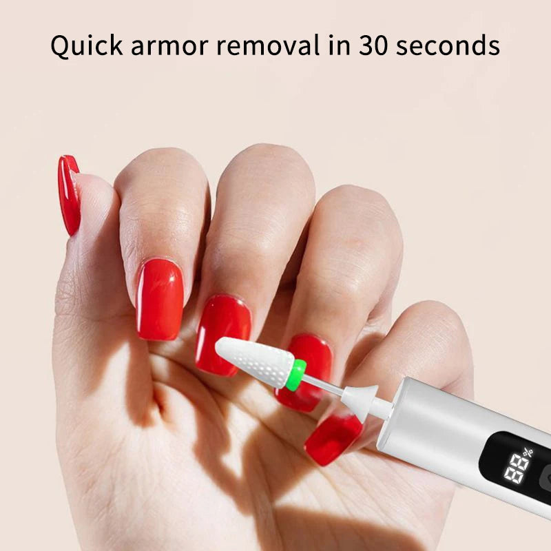 2/4 Stk. kabelloser Nagelfräser 35000 U/min Manikürefräser Nagelreparatur Pedikürefräser Polierer Schleifer USB wiederaufladbare Nagelfeile