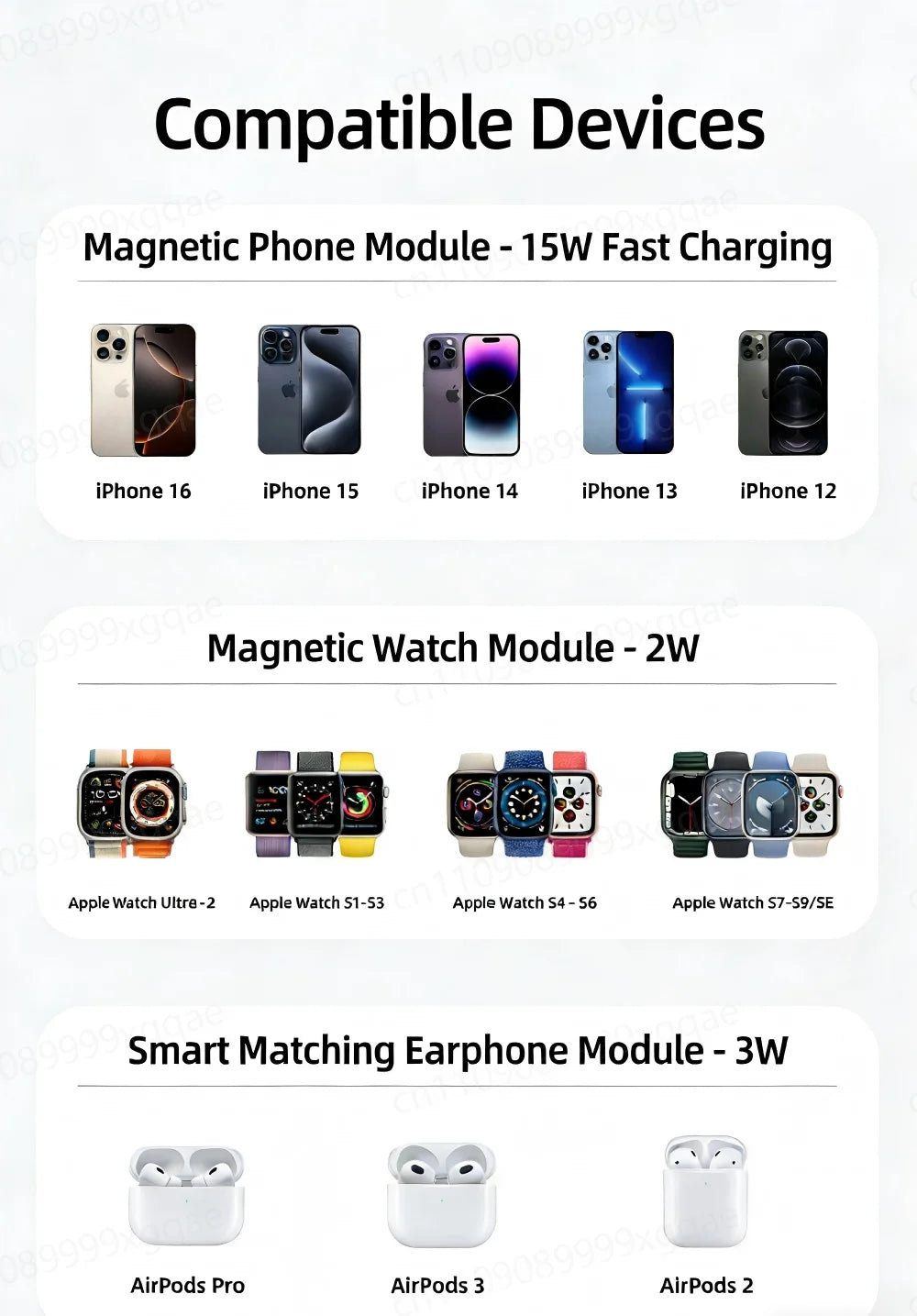 4 IN 1 Faltbares magnetisches kabelloses Ladegerät Qi Schnellladung für Magsafe iPhone 17 16 15 14 Watch Earbuds AirPods Pro iWatch