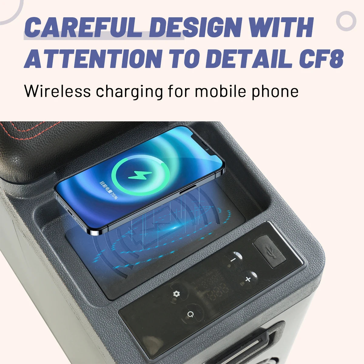 Alpicool CF8 Small Fridge Mini Car Fridge 12V Armrest Fridge 8L Portable Refrigerator
