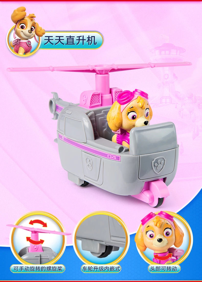 Nouveau véhicule original PAW PATROL voiture Ryder Tracker Everest Chase Rex Skye Rocky Marshall Zuma Figurine jouet cadeau d'anniversaire pour enfant
