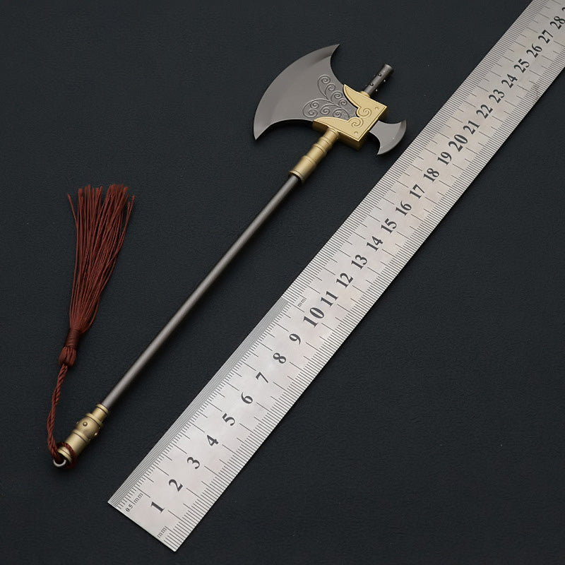 1 Real Water Margin Movies Periphery Weapons The Urgent Vanguard Axe 22cm Uncut Knife Metal Model Ax Cosplay Ax Gift Boys' Toys