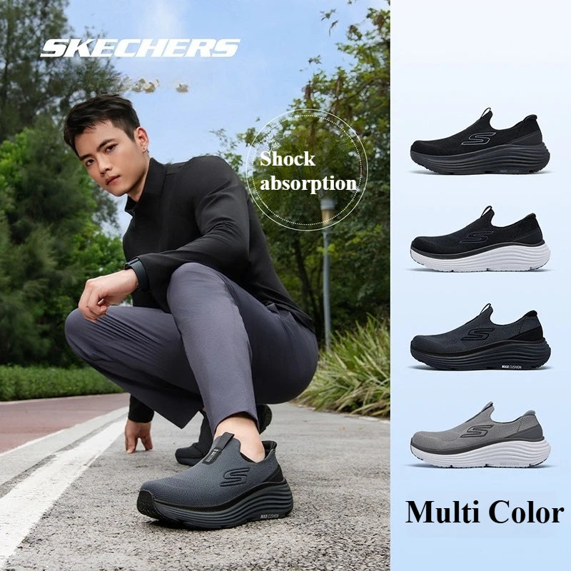 Skechers Chaussures Homme Chaussures de marche sans lacets pour hommes Légères Respirantes Chaussures de sport décontractées d'extérieur Baskets zapatillas hombre