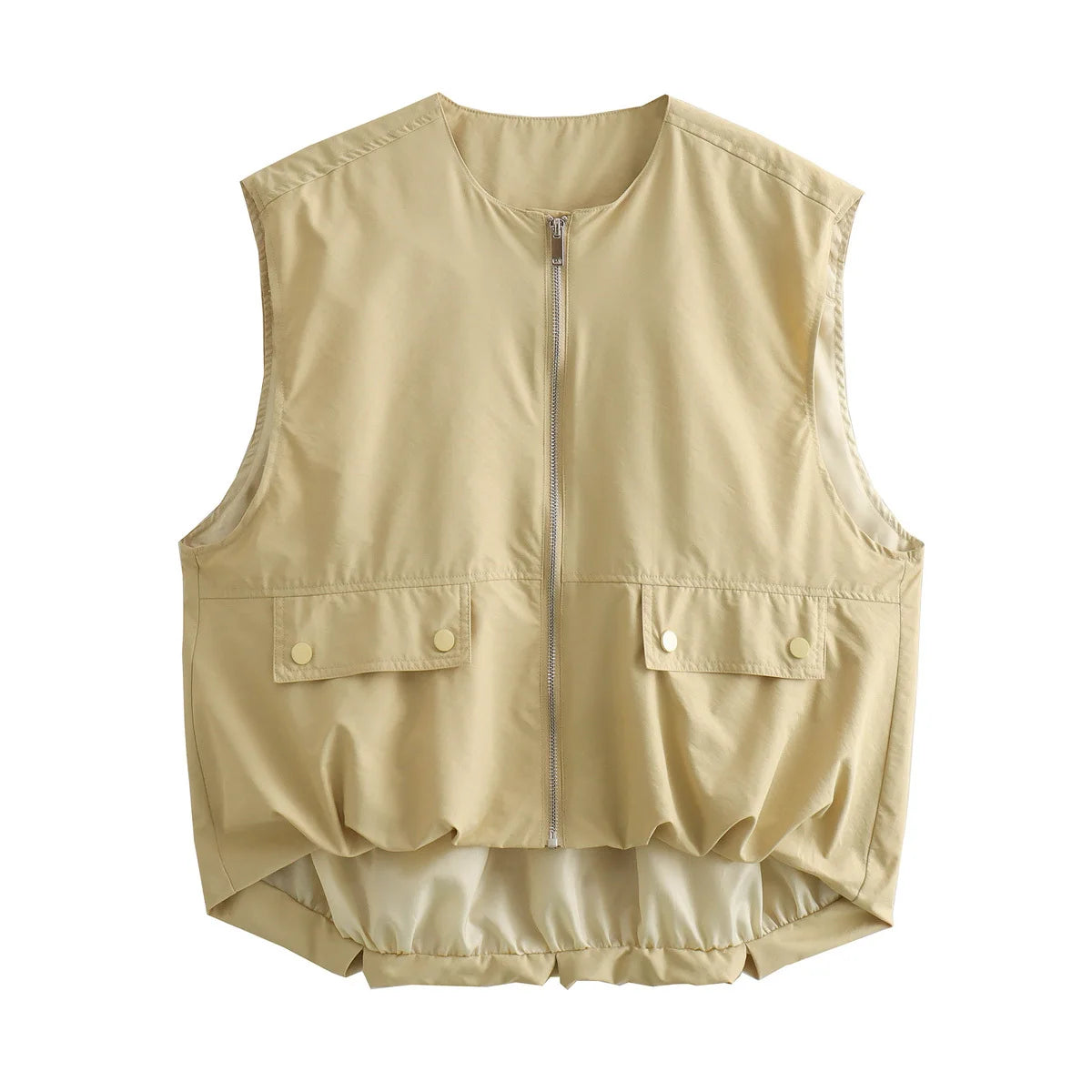 DUOPERI Damen Mode Lockere Ärmellose Weste O-Ausschnitt Weibliche Schicke Freizeit-Oberteile Tank-Top