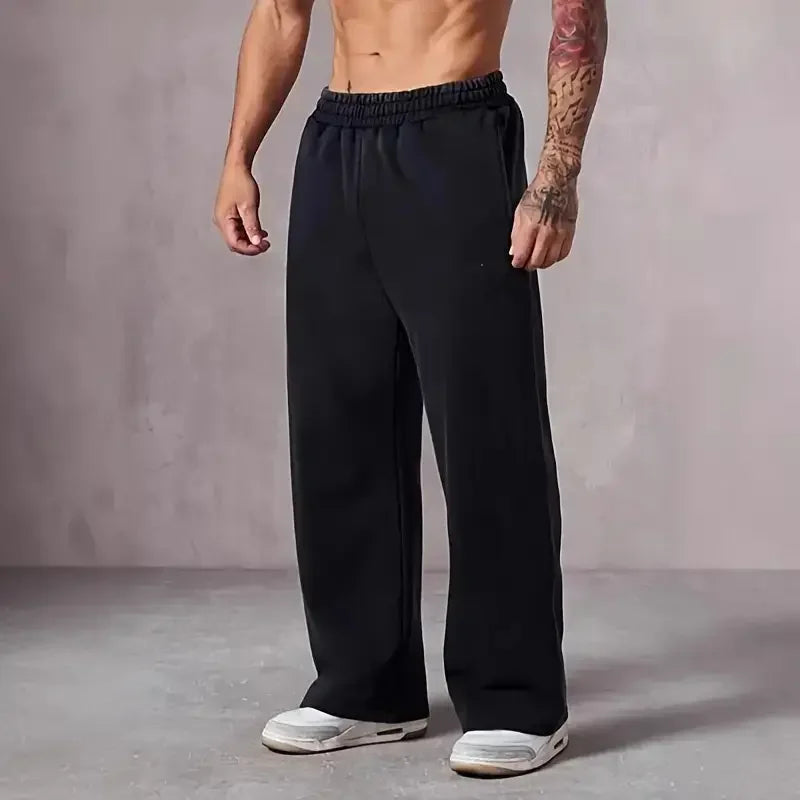 Herren Amerikanische Freizeit-Hose, gerade geschnitten, locker, Oversized, mit elastischem Bund, modische Sporthose, Laufhose