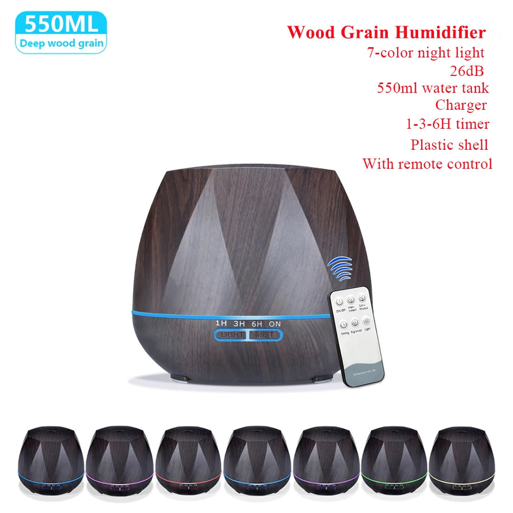 Aroma-Diffusor Ätherisches Öl Aromatherapie Ultraschall-Luftbefeuchter Automatische Fernbedienung Luftbefeuchter 300 500 1000ml