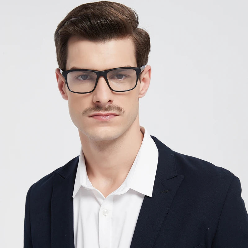 3-Pack Men's Blue Light Blocking Reading Glasses, Classic Square Frame Anti-Fatigue Computer Reader Eyeglasses