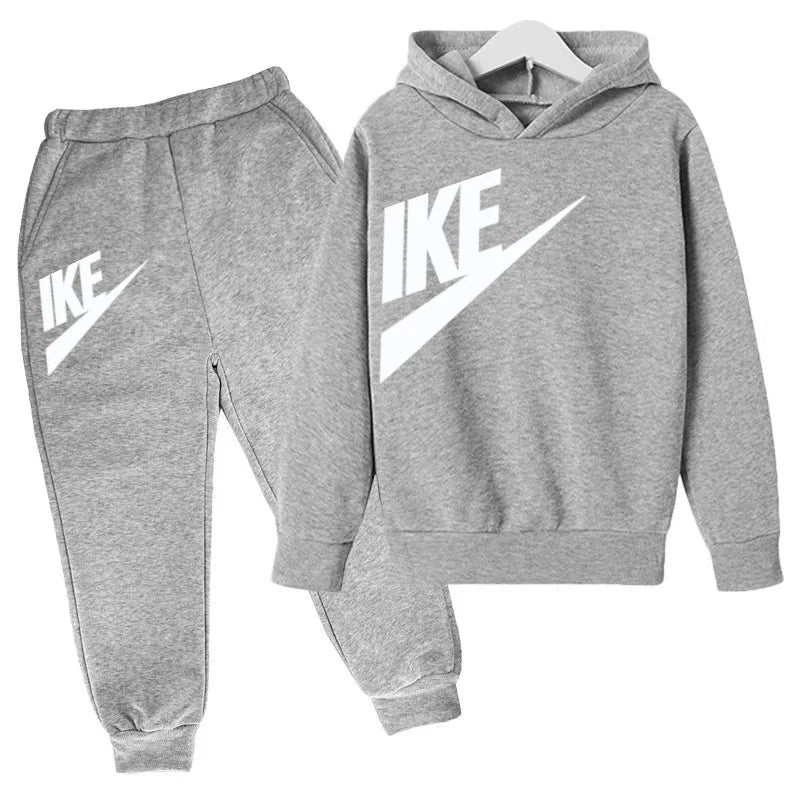 Children 3-12 Years Old Autumn Winter Hoodie Long-sleeved Boys Sweatshirt Girls Toddler Sports Coat Top+Pants Stylish Casual Set