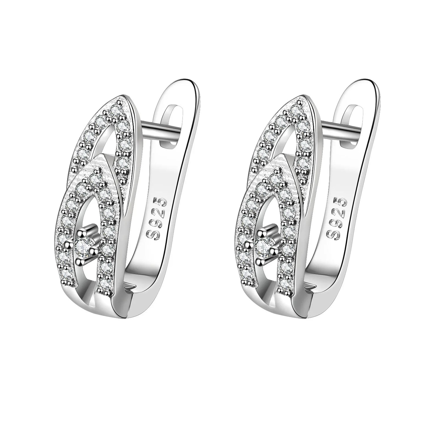 Ohrringe aus 925er Sterlingsilber, Schmuck, hochwertige Retro-Ohrringe mit einfachem Muster, lila-weiße Zirkon-Ohrringe, Bestseller