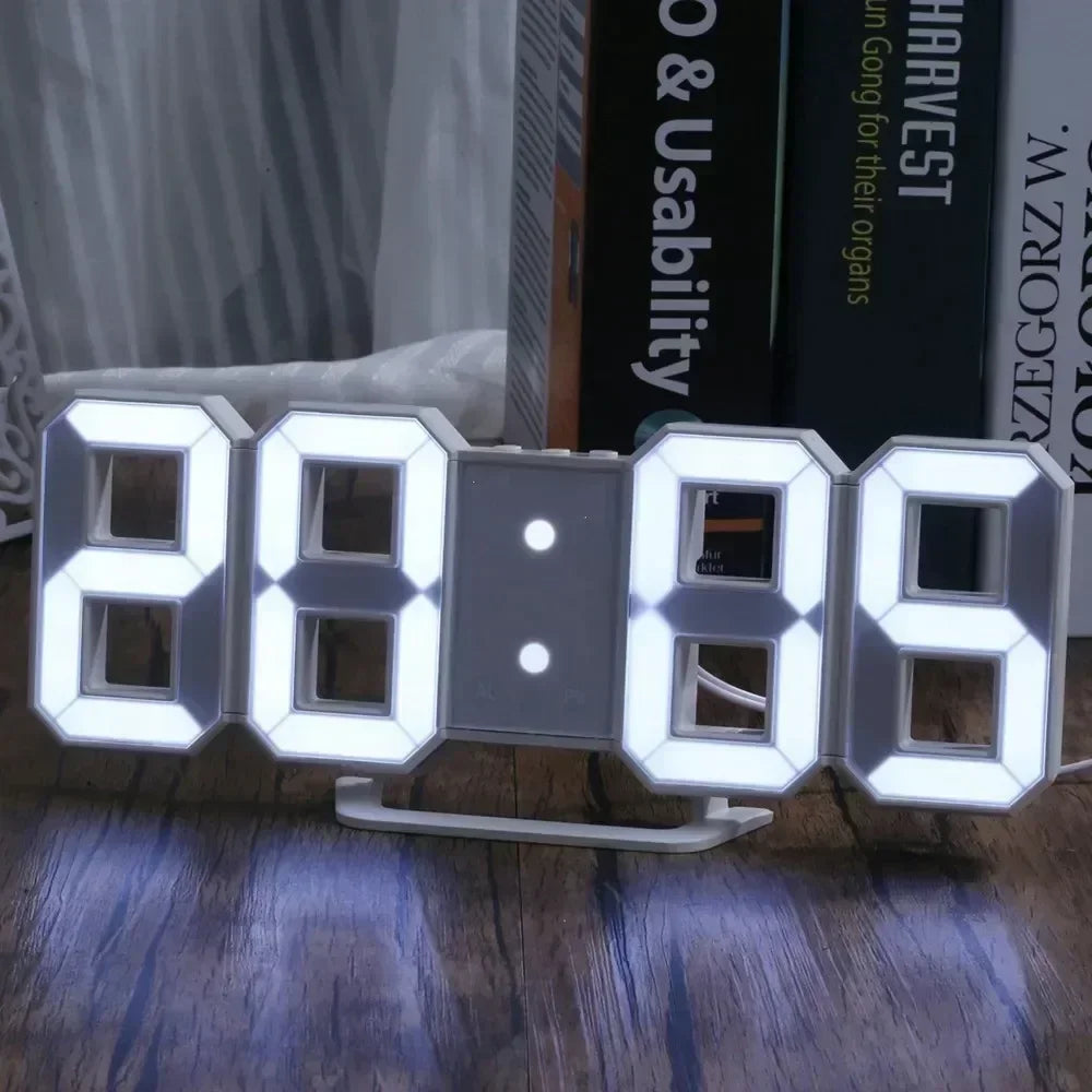 Produkte kaufen Uhr 3D LED Digital Wecker Wanduhr Zeit/Datum/Temperatur für Zuhause/Küche/Büro Uhren Deko Garten