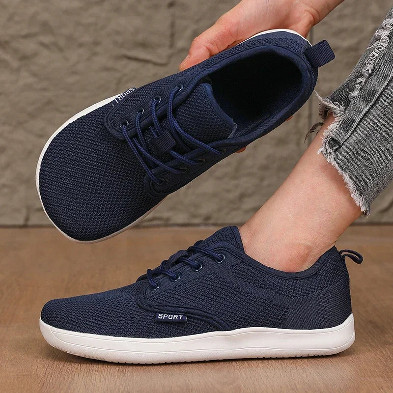2025 Summer Men's Running Shoes Barefoot Fitness Mesh Sports Shoes Women Flat Bottom Wide Foot Shoes Slow Running Brand Sneakers