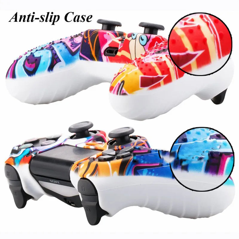 Coque de protection antidérapante en silicone souple pour manette SONY Playstation 4 PS4, compatible avec les gamepads PS4 Pro Slim