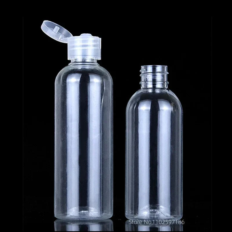 Lot de 30/50/100 flacons compressibles en plastique de 5 à 120 ml avec bouchon à clapet, en PET, pour lotion, shampoing, échantillons cosmétiques, flacons de voyage