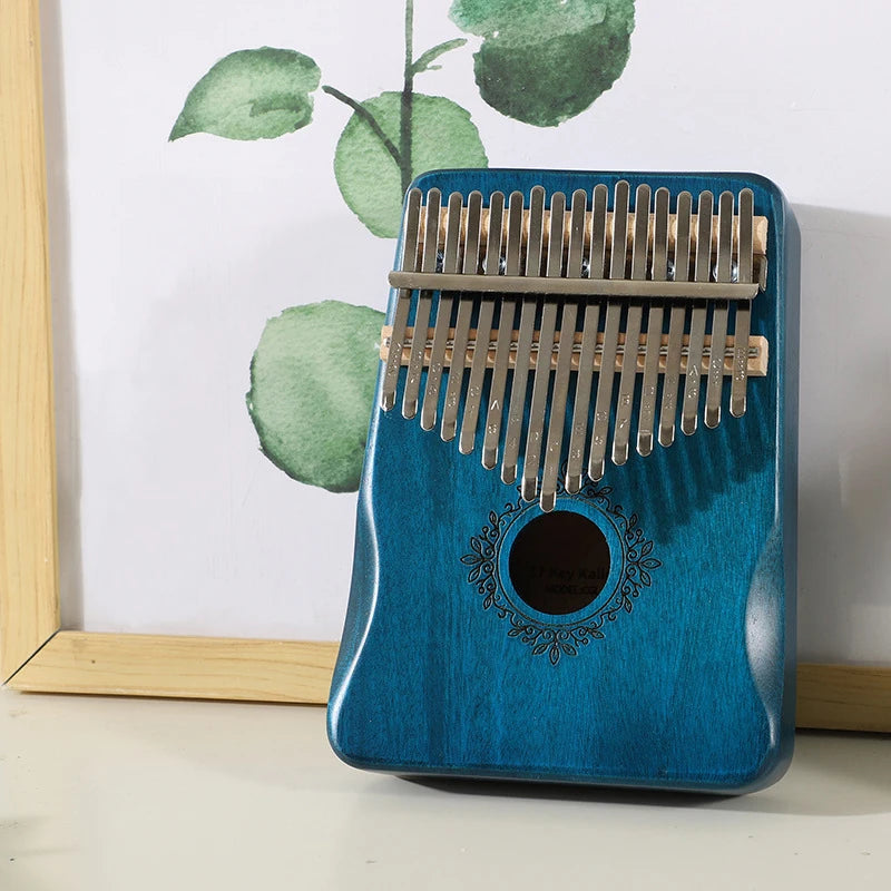 Kalimba Musikinstrument Daumenklavier 17 Tasten Mahagoni Holz Fingerklavier Kombinationsgeschenke für Kinder Tragbares Mbira Fingerklavier