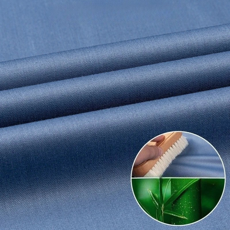 Chemise de Travail Blanche Homme en Fibre de Bambou Bleue 8XL Manches Longues Bureau Affaires Anti-rides Infroissable Décontractée