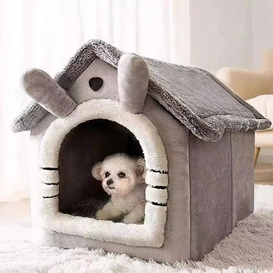 Indoor Warme Hundehütte, weiches Haustierbett, Zelthütte, Hundezwinger, Katzenbett, abnehmbares und waschbares Kissen, ganzjährig universell einsetzbar