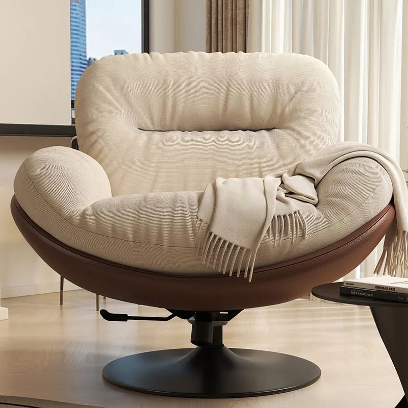 Luxuriöser Wohnzimmer Sessel Weich Liegender Relaxsessel für Zuhause Höhenverstellbar Moderner Schlafzimmer Drehstuhl Sofasessel Möbel