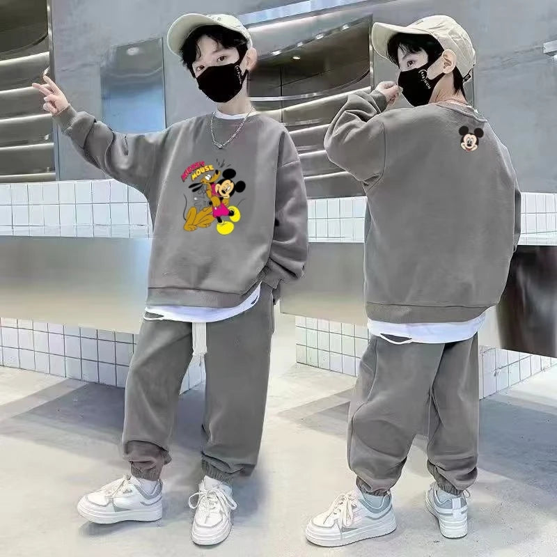 Herbst Kinder Jungen Kleidung Set Kleinkind Mädchen Cartoon Buchstaben Druck Sweatshirts Pullover Oberteil & Hosen Anzug Teenager Outfits Trainingsanzüge