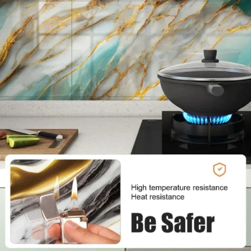 10 autocollants muraux 3D effet marbre, étanches, auto-adhésifs pour salle de bain, cuisine, rénovation murale et décoration intérieure