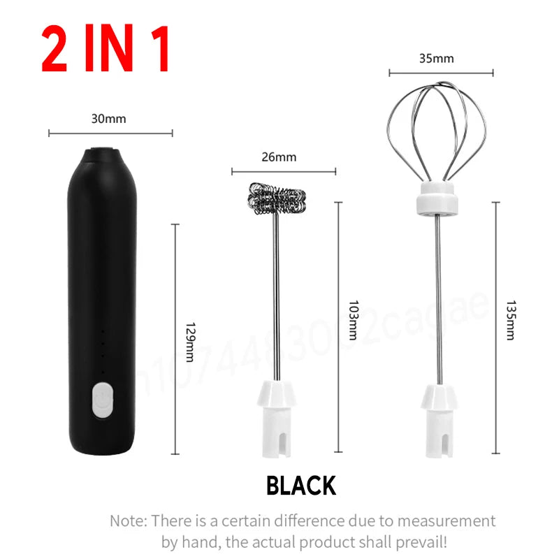 CHAUD Mousseur à lait électrique + Fouet à œufs Recharge sans fil Type-C 3 vitesses Mini batteur à main Mousseur à café Outils de cuisine