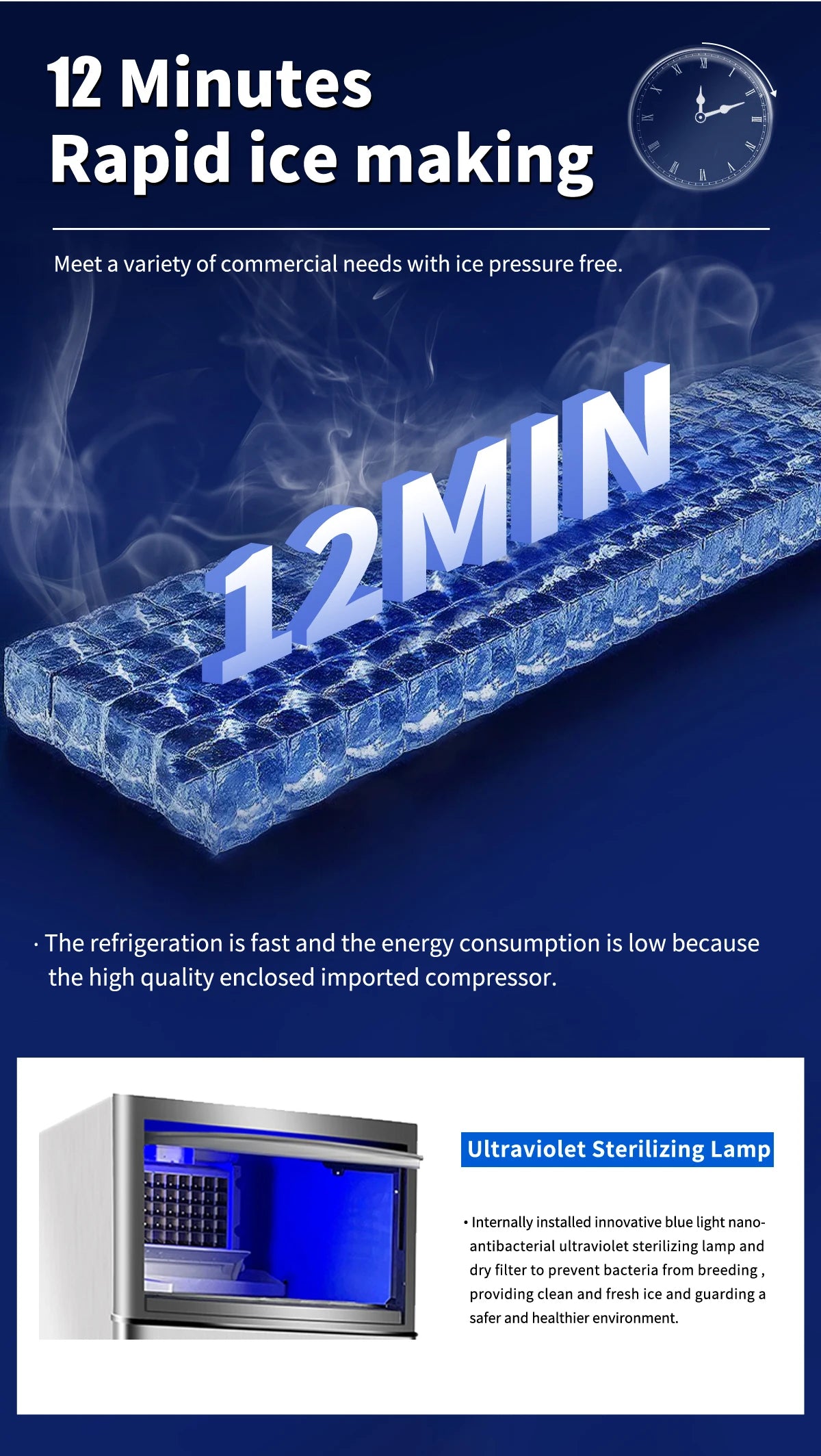 Home Use Ice Maker Countertop Ice Cube Maker High Capacity Self Cleaning for Kitchen Office Bar Party Top Pick Customized